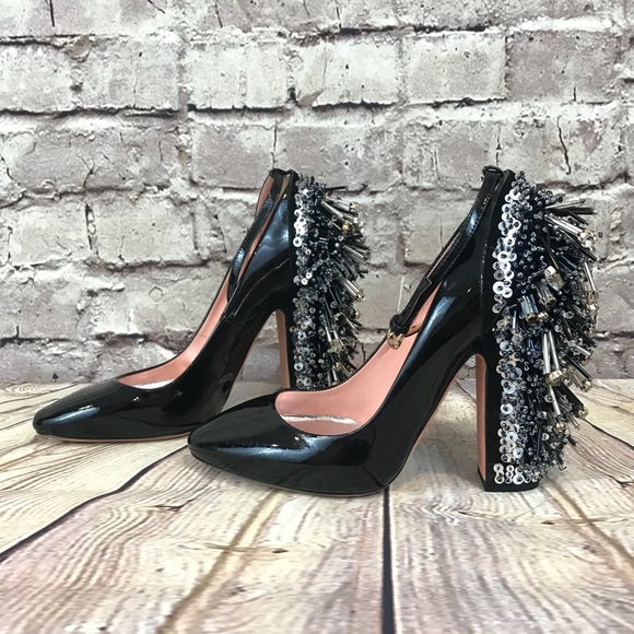 ROCHAS Embellished Patent Leather Pump Ankle Strap - Picture 2 of 8